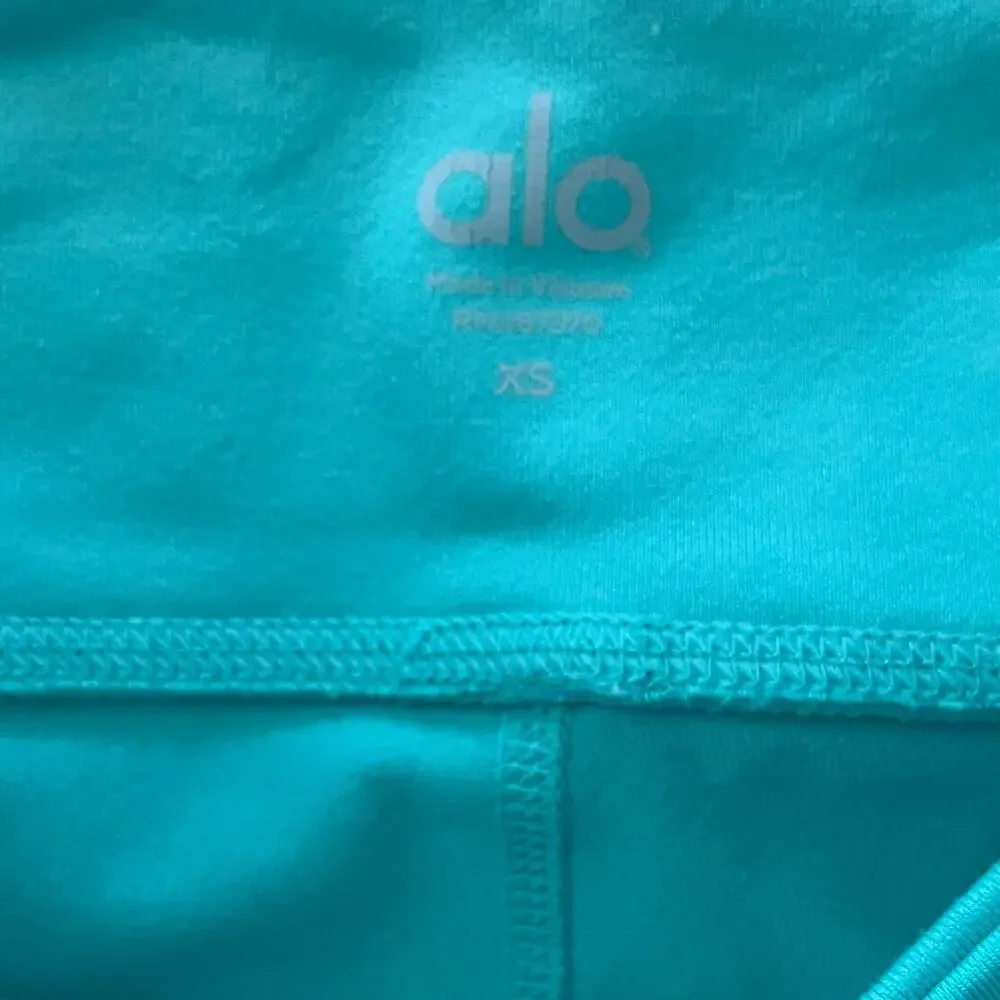ALO Yoga Goddess Ribbed Leggings Mint/Light Turquoise & Gray size XS